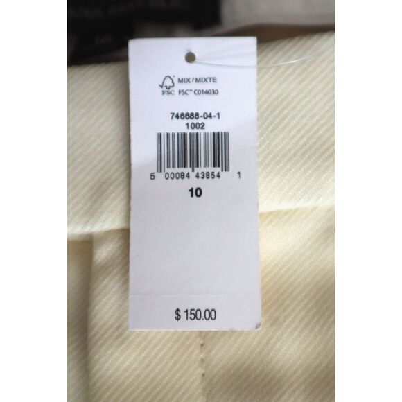 Banana Republic 746688 Women's Sz 10 Cream Lido Wide-Leg Italian Wool Pants - Picture 6 of 14